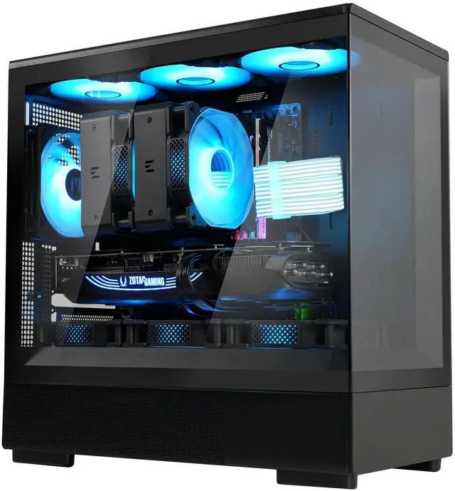 Main image of Zalman P10 mATX Mini Tower PC Case - 120mm ARGB 4-pin PWM Fan Pre-Installed, Panoramic Tempered Glass, USB Type-C & 3.0, Cable Management System, M-ATX / ITX Computer Case, Black