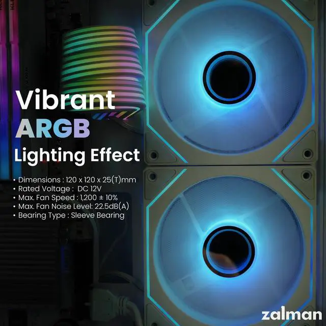 Alt view image 7 of 7 - Zalman CHRONIX Mid Tower ATX Gaming PC Case with 3 x 120mm Prism ARGB Fans Preinstalled, 360mm Radiator Support, Type-C 3.2 Ready, Supports 50 Series Graphics Cards, White
