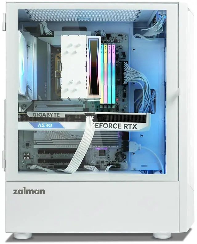 Alt view image 7 of 7 - Zalman FIT Mid-Tower ATX RGB Gaming PC Case - 4 x 120mm ARGB Fans Pre-Installed, Tempered Glass Side Panel, USB 3.0, Fits up to 6 x 120mm Fans, 325mm GPU, 360mm Radiator, White