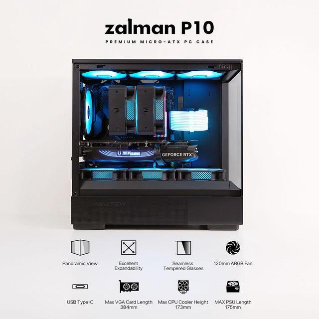 Alt view image 2 of 7 - PC Builder Bundle - Zalman P10 Mini Tower M-ATX PC Case + 80 Plus Bronze 600W Low-noise Non-modular Power Supply - Zalman PC Case with PSU Combo is back!