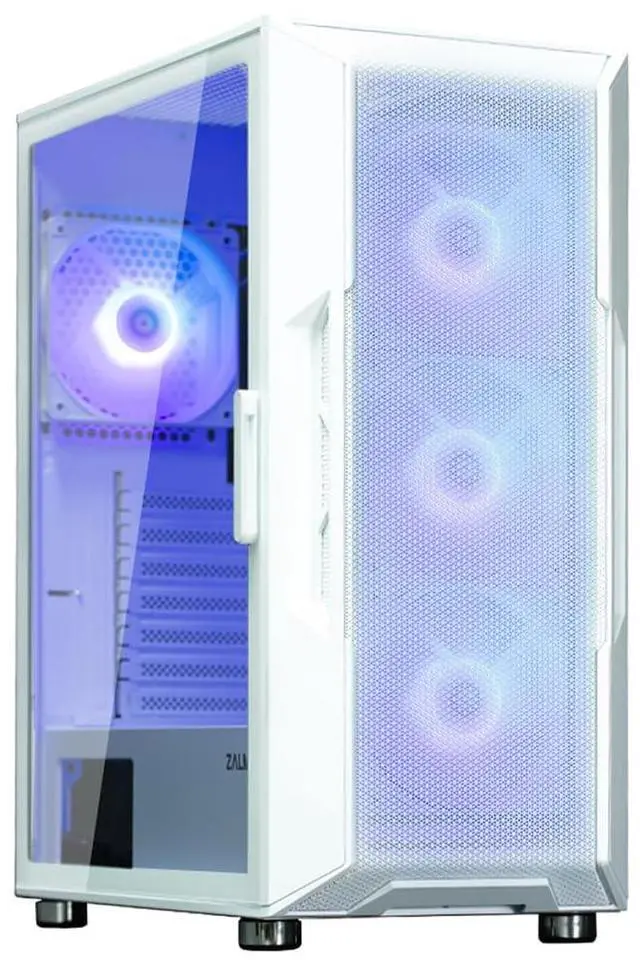 Alt view image 2 of 6 - PC Builder Bundle - Zalman PC Case with PSU Combo - i3 ARGB ATX Mid-Tower 4 x ARGB Fans High Airflow Mesh Front Panel Gaming PC Case, White with 80 Plus Bronze 600W Power Supply