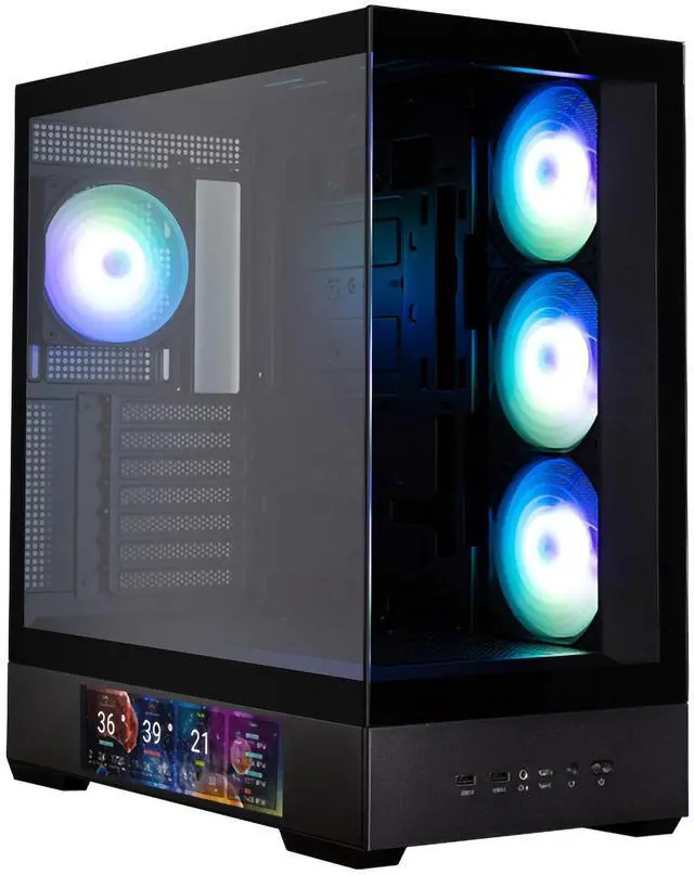 Alt view image 3 of 7 - Zalman P40 DS ATX Mid-Tower PC Case - 9.1 in LCD Screen, 4 x ARGB Fans Preinstalled, Supports up to 10 Fans, 420mm GPU, 360mm Radiator, USB Type-C, Ultimate LCD Display Gaming PC Case, Black