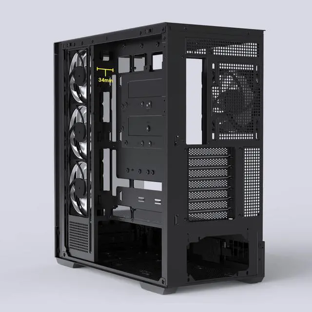 Alt view image 7 of 7 - Zalman P40 DS ATX Mid-Tower PC Case - 9.1 in LCD Screen, 4 x ARGB Fans Preinstalled, Supports up to 10 Fans, 420mm GPU, 360mm Radiator, USB Type-C, Ultimate LCD Display Gaming PC Case, Black