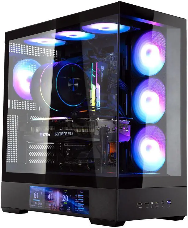 Main image of Zalman P40 DS ATX Mid-Tower PC Case - 9.1 in LCD Screen, 4 x ARGB Fans Preinstalled, Supports up to 10 Fans, 420mm GPU, 360mm Radiator, USB Type-C, Ultimate LCD Display Gaming PC Case, Black