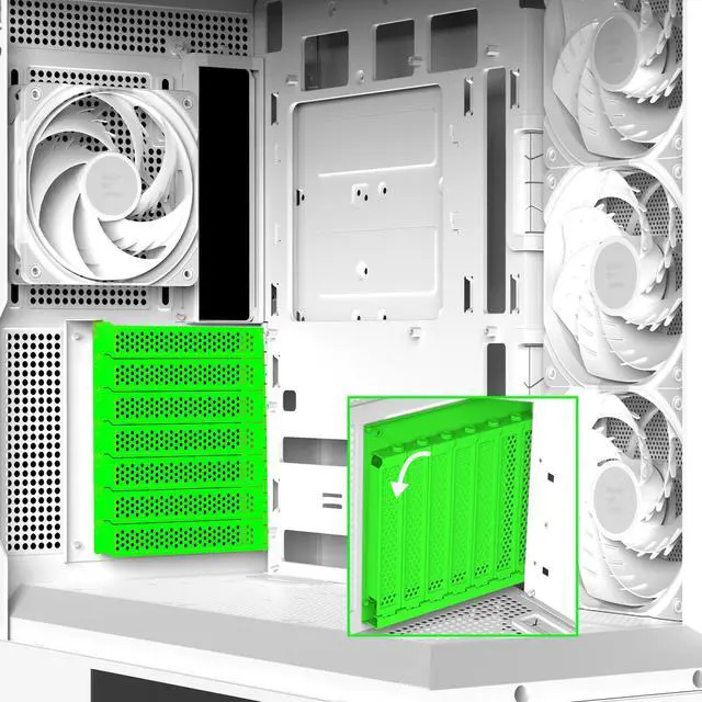 Alt view image 6 of 7 - Zalman P40 DS ATX Mid-Tower PC Case - 9.1 in LCD Screen, 4 x ARGB Fans Preinstalled, Supports up to 10 Fans, 420mm GPU, 360mm Radiator, USB Type-C, Ultimate LCD Display Gaming PC Case, White