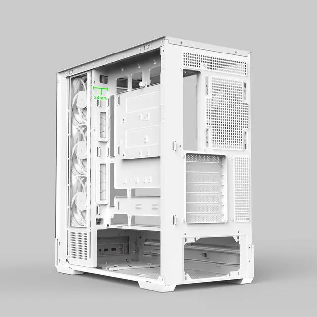 Alt view image 7 of 7 - Zalman P40 DS ATX Mid-Tower PC Case - 9.1 in LCD Screen, 4 x ARGB Fans Preinstalled, Supports up to 10 Fans, 420mm GPU, 360mm Radiator, USB Type-C, Ultimate LCD Display Gaming PC Case, White