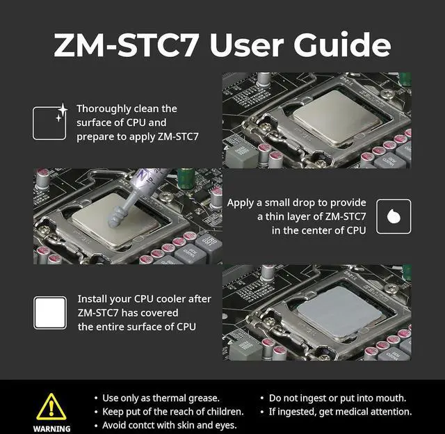 Alt view image 5 of 5 - [3-Pack] Zalman STC7 (4 g) Performance Thermal Grease Compound Paste, Heatsink Paste for All Coolers, CPU & GPU, Superconducting Micro-Filler Density Technology (7.2 W/m-k, 220 Pa.s)