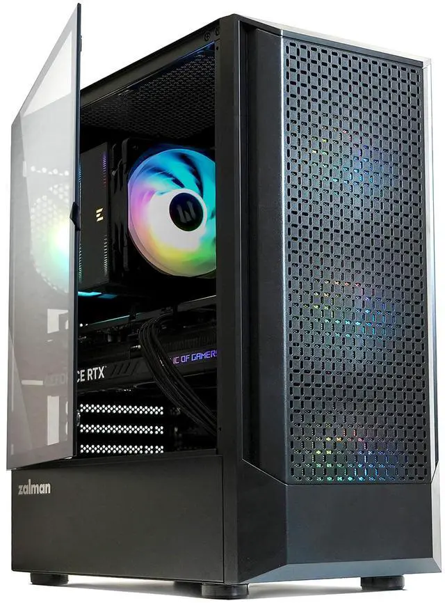 Main image of Zalman FIT Mid-Tower ATX RGB Gaming PC Case - 4 x 120mm ARGB Fans Pre-Installed, Tempered Glass Side Panel, USB 3.0, Fits up to 6 x 120mm Fans, 325mm GPU, 360mm Radiator, Black