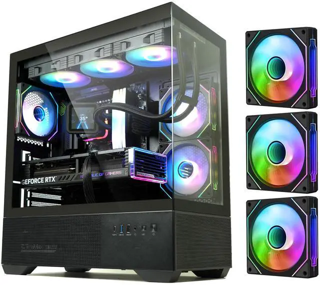 Main image of Zalman CHRONIX ATX Mid-Tower PC Case, 3 x PWM ARGB Fans Preinstalled, USB Type-C 3.2, PWM / ARGB Hub Included, Supports 360mm Radiator, Up to 410mm GPU, Black