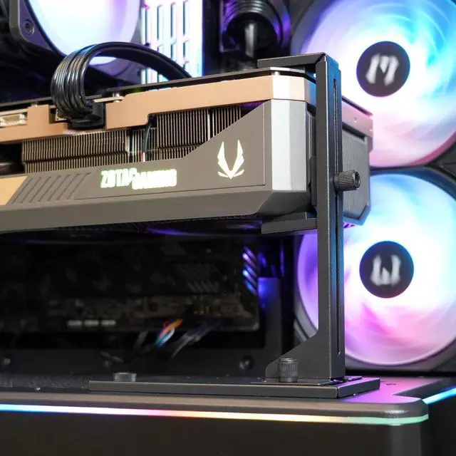 Alt view image 2 of 6 - Zalman VS2 GPU Support Bracket, Screw Mount Graphics Card Brace, Adjustable Anti-Sag GPU Holder, Video Card Support Stand, Fits PSU Shroud or Fan Screw Mount