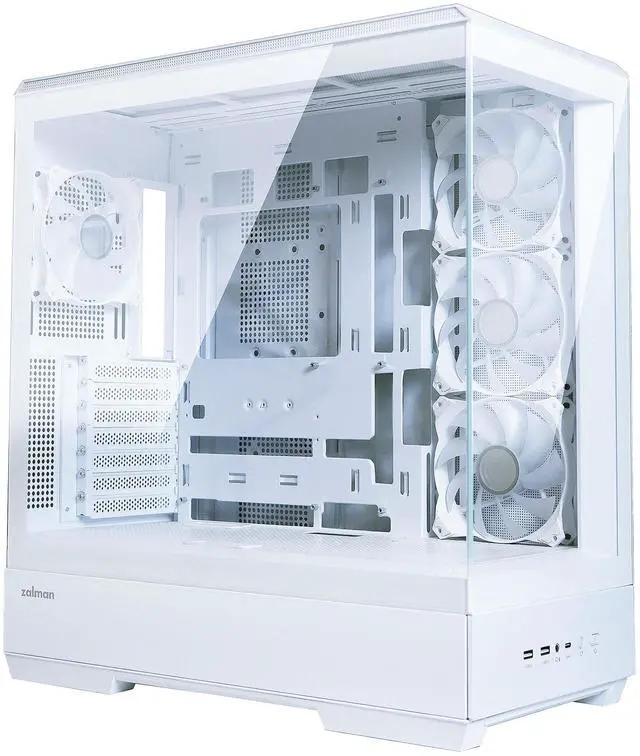 Alt view image 3 of 7 - Zalman P50 ATX Mid-Tower PC Case - 4 x IF120 Infinity Mirror ARGB Fans Included, Panoramic Tempered Glass, Hinged Cable Management Doors, Supports BTF Back-Connect Motherboards, White