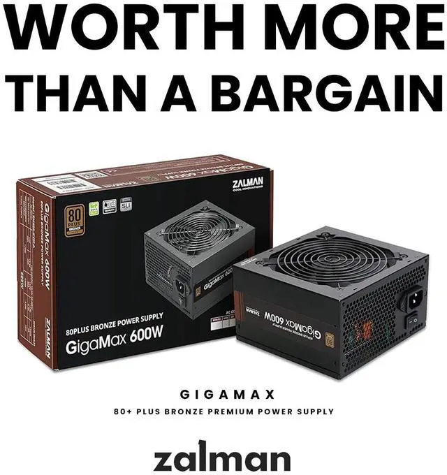 Alt view image 7 of 7 - PC Builder Bundle - Zalman PC Case with PSU Combo - P10 NAMU mATX Mini-Tower PC Case Black + Gigamax 600W 80+ Plus Bronze Power Supply