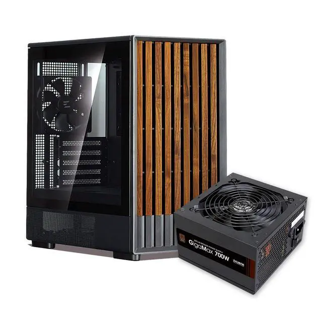 PC Builder Bundle - Zalman PC Case with PSU Combo - P10 NAMU mATX Mini-Tower PC Case Black + Gigamax 700W 80+ Plus Bronze Power Supply
