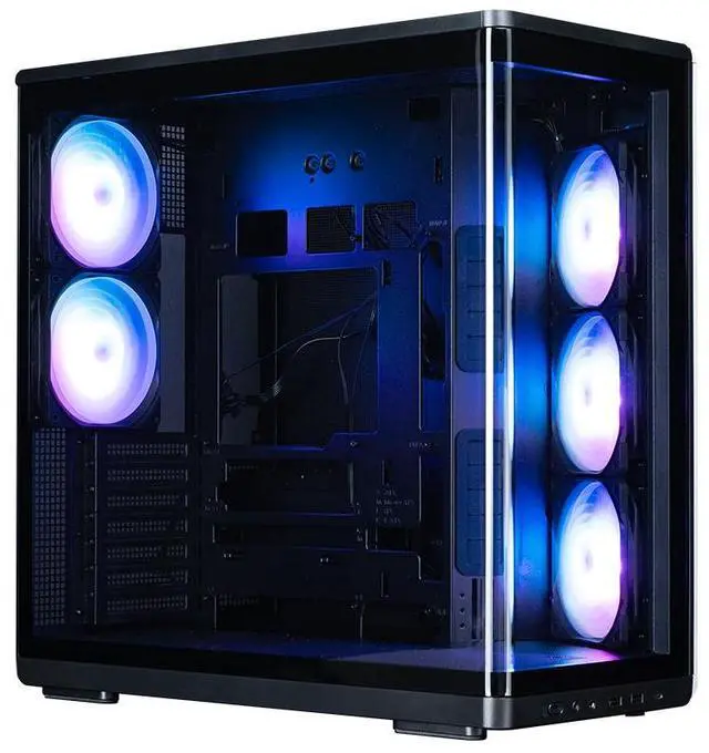 Main image of Zalman P60 ATX Mid-Tower Gaming PC Case - Tempered Glass Panel, 5 Pre-Installed Fans, USB-C, Supports 360mm Radiator, 435mm GPU, Black