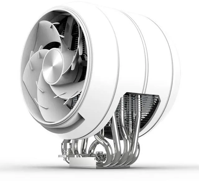 Alt view image 3 of 7 - Zalman ZET5 CPU Cooler, Dual 120mm PWM Fans, 5 Heat Pipes RDTH Technology, AMD AM5/AM4 & Intel LGA1851/1700, White