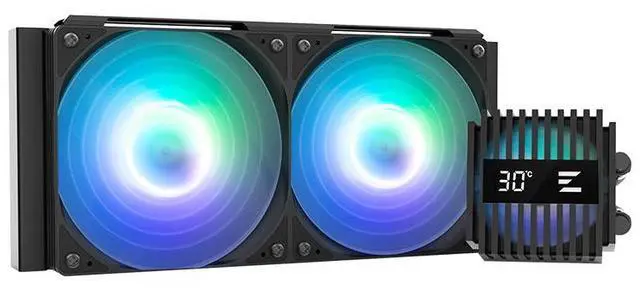 Main image of Zalman Alpha 2 V2 240 AIO Liquid CPU Cooler, Real-Time CPU Temperature Display, PWM ARGB Fans, AMD AM5/AM4, Intel LGA1851/1700, Black