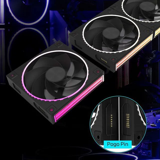 Alt view image 7 of 7 - Zalman DF120 A3 3-Pack 120mm ARGB Case Fans, 2300 RPM, Dual Ball Bearing, Cable-Free Pogo Pin Connection, Daisy-Chain Design, Infinity Mirror ARGB Lighting, Magnetic Cover for a Clean Aesthetic