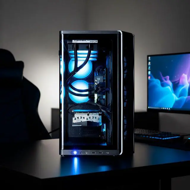 Alt view image 4 of 6 - Zalman P60 ATX Mid-Tower Flagship Gaming PC Case - Curved Tempered Glass Panel, 5 Pre-Installed Fans, USB-C, Supports 360mm Radiator, 435mm GPU, Black
