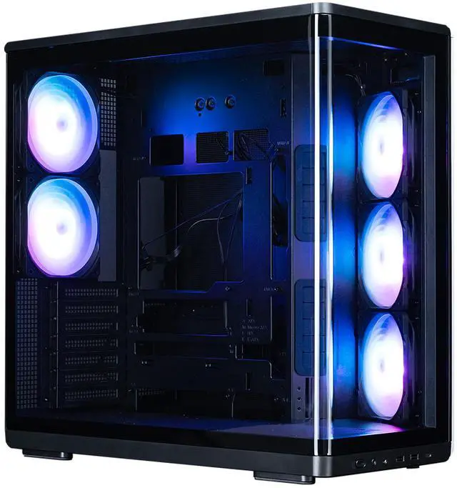 Alt view image 3 of 6 - Zalman P60 ATX Mid-Tower Flagship Gaming PC Case - Curved Tempered Glass Panel, 5 Pre-Installed Fans, USB-C, Supports 360mm Radiator, 435mm GPU, Black