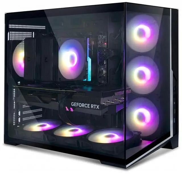 Main image of Zalman D40 ATX Gaming PC Mid-Tower Computer Case, 7x 120mm ARGB Fans Pre-Installed, Panoramic View Tempered Glass Panels, 360mm AIO Radiator & 410mm GPU Support, High Airflow Dual Chamber, Black