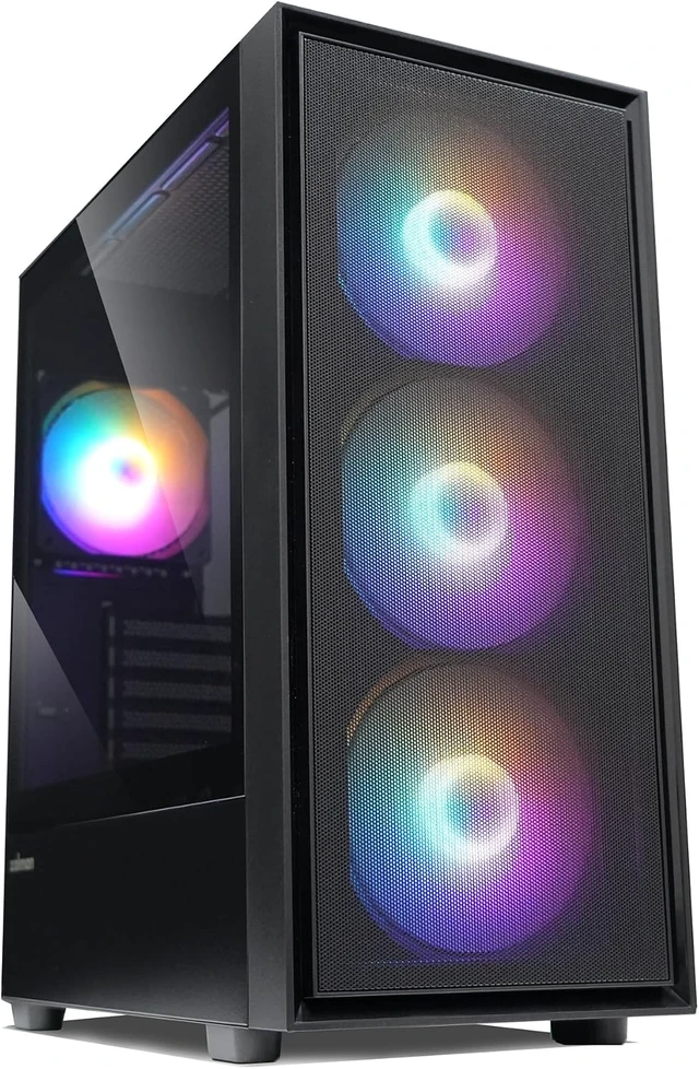 Alt view image 6 of 6 - Zalman Certified Refurbished - S6 ATX High Airflow Mid-Tower RGB Desktop Gaming PC Case, 4 Preinstalled FRGB Fans, USB Type-C 3.2 & USB 3.0, Fits up to 8 Fans, 360mm AIO & 345mm GPU Length, Black