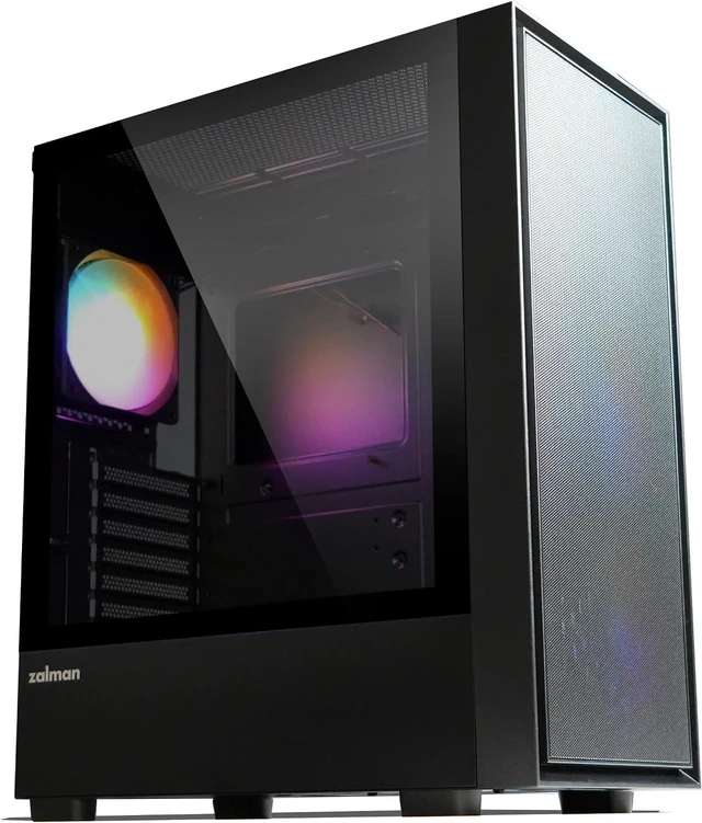 Alt view image 3 of 6 - Zalman Certified Refurbished - S6 ATX High Airflow Mid-Tower RGB Desktop Gaming PC Case, 4 Preinstalled FRGB Fans, USB Type-C 3.2 & USB 3.0, Fits up to 8 Fans, 360mm AIO & 345mm GPU Length, Black