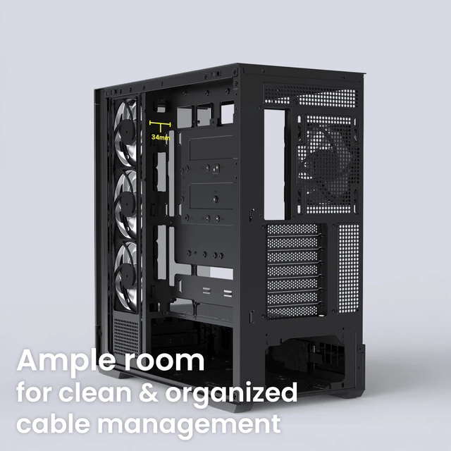 Alt view image 6 of 7 - Zalman P40 DS ATX Mid-Tower PC Case - 9.1 in LCD Screen, 4 x ARGB Fans Preinstalled, Supports up to 10 Fans, 420mm GPU, 360mm Radiator, USB Type-C, Ultimate LCD Display Gaming PC Case, Black