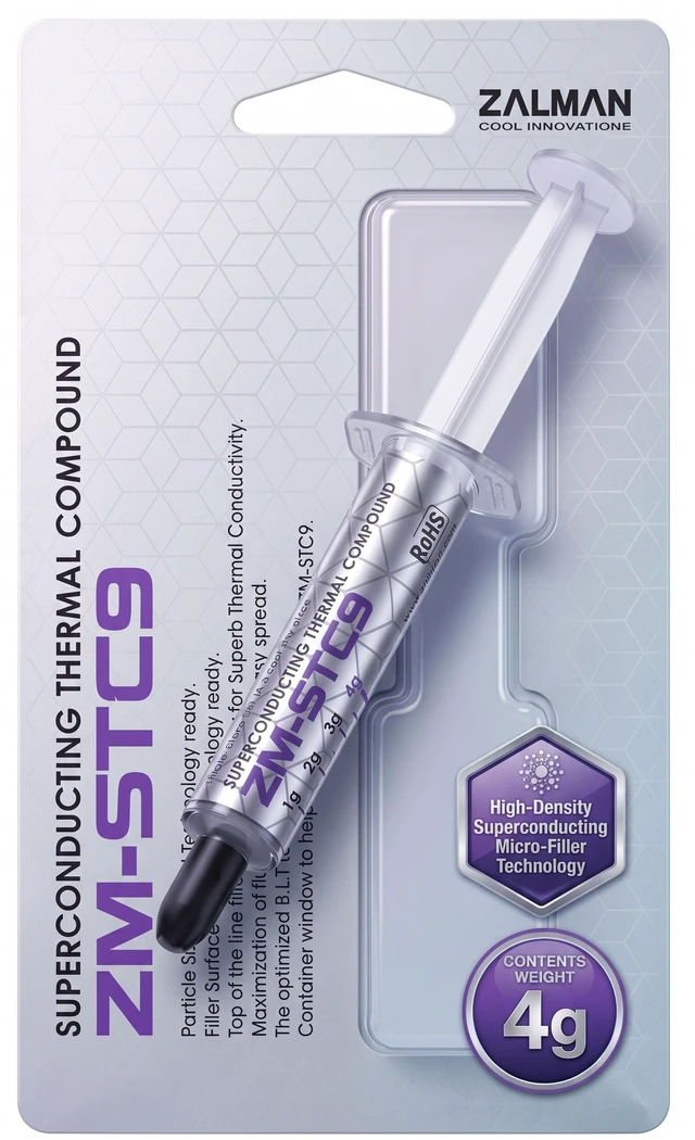 Main image of Zalman STC9 Thermal Paste, High Performance CPU / GPU Thermal Compound, High-Density Superconducting Micro-Filler Technology (9.1 W/m-k), 4g