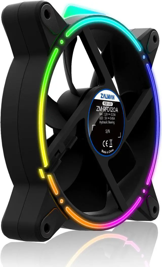 Alt view image 4 of 9 - ZALMAN ZM-RFD120 Addressable RGB LED Case Fan Front / Rear Double Spectrum effect Long Life Hydraulic Bearing