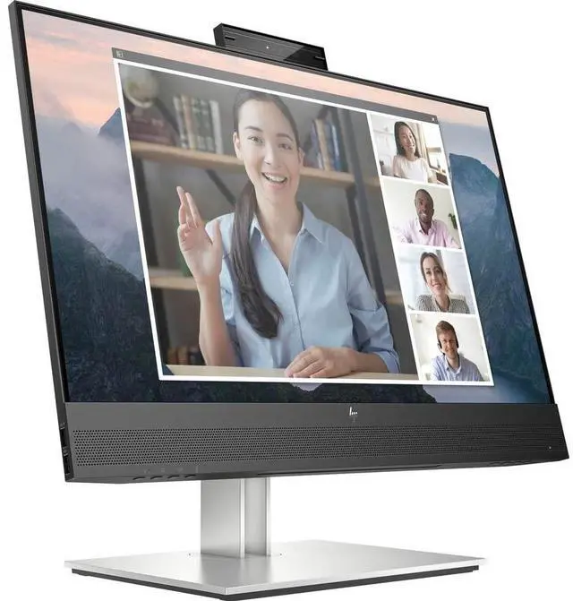 Alt view image 9 of 13 - HP E24mv G4 23.8" FHD Conferencing Monitor 5MP Webcam, Dual Microphones, USBC, Windows Hello, Adjustable Stand
