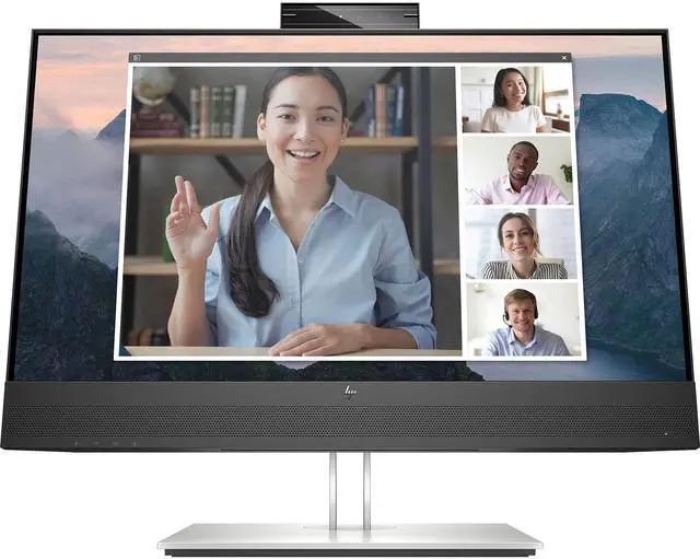 Alt view image 8 of 13 - HP E24mv G4 23.8" FHD Conferencing Monitor 5MP Webcam, Dual Microphones, USBC, Windows Hello, Adjustable Stand