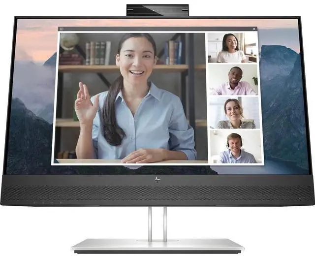 Alt view image 12 of 13 - HP E24mv G4 23.8" FHD Conferencing Monitor 5MP Webcam, Dual Microphones, USBC, Windows Hello, Adjustable Stand