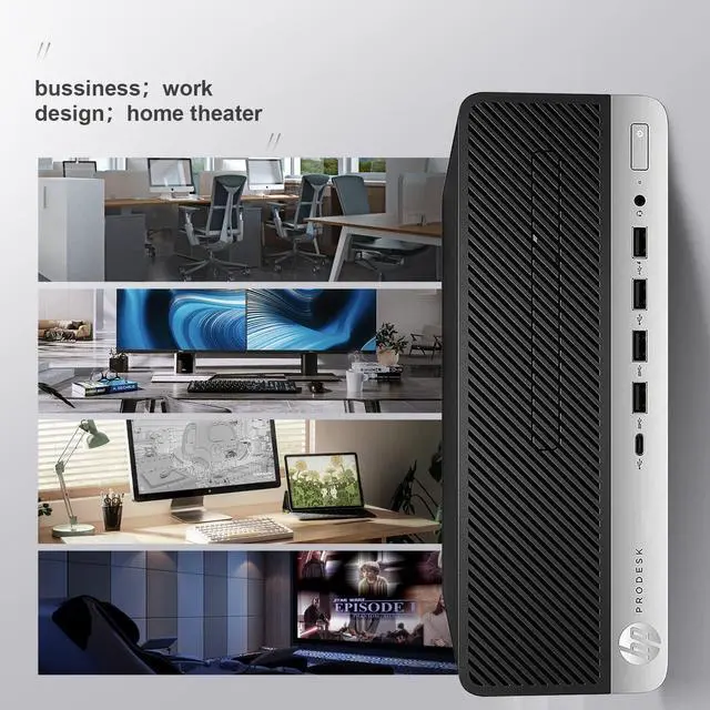 Alt view image 2 of 6 - HP ProDesk 600 G3 SFF Desktop Computer with 21.5" FHD Monitor, Intel Quad Core i5-6500, 16GB DDR4, 256GB SSD, DisplayPort, Keyboard & Mouse, WiFi, BT, Windows 11 Pro, Black