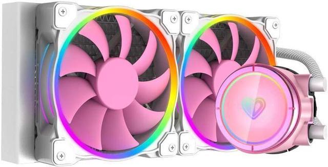 ID-COOLING PINKFLOW 240 CPU Water Cooler 5V Addressable RGB AIO Cooler  240mm CPU Liquid Cooler 2X120mm RGB Fan, Intel 115X/2066, AMD TR4/AM4  (Remote 