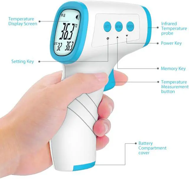 Alt view image 7 of 7 - Advanced Forehead Digital Thermometer, Non-Contact Infrared, Instant Reading, Multi-Functional, for Body, Surface & Room Measurement, Babies & Home Helper Health & Sports Personal Care  Thermometers