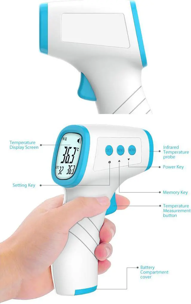 Alt view image 4 of 7 - Advanced Forehead Digital Thermometer, Non-Contact Infrared, Instant Reading, Multi-Functional, for Body, Surface & Room Measurement, Babies & Home Helper Health & Sports Personal Care  Thermometers