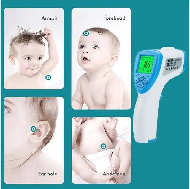 Alt view image 5 of 7 - Thermometer SUNPHOR Infrared Forehead Thermometer for Adult and Kids, Premium Non-Contact Medical Temperature Gun for Baby and Child, Digital No Touch Thermometer, LCD Fast Display
