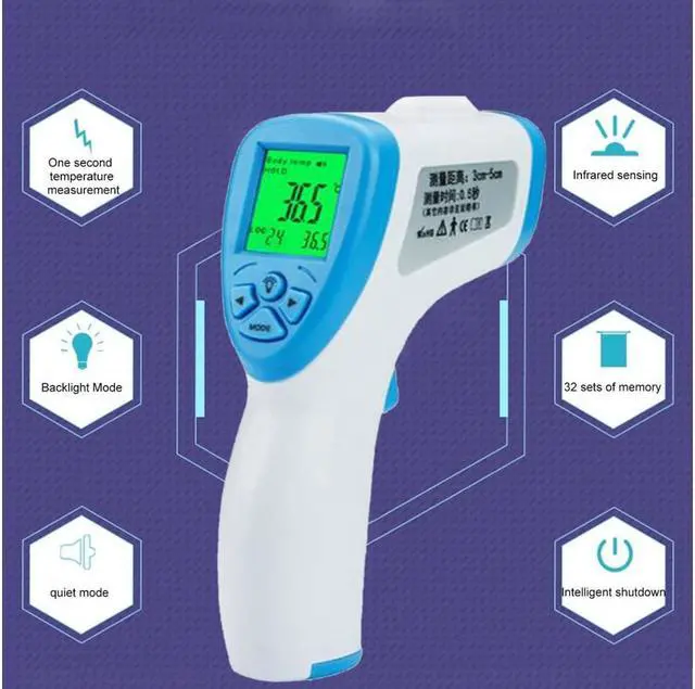 Alt view image 7 of 7 - Thermometer SUNPHOR Infrared Forehead Thermometer for Adult and Kids, Premium Non-Contact Medical Temperature Gun for Baby and Child, Digital No Touch Thermometer, LCD Fast Display