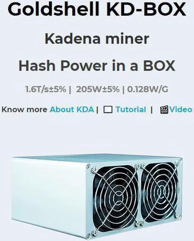 Alt view image 2 of 4 - Goldshell KD-BOX 1600GH/S(with psu)BOX& KDA Mining Machine Low noise Small&simple Home Mining Home Riching