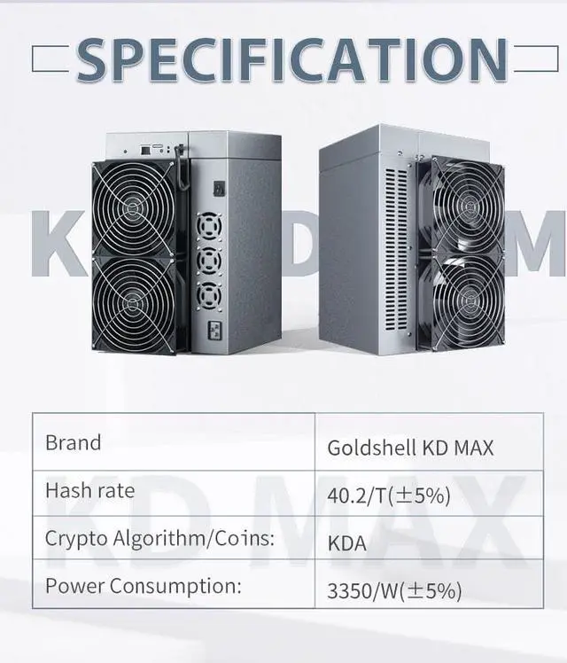 Alt view image 4 of 5 - KD MAX 40.2Th 3350W ,New KDA Miner for Kadena with PSU. High profile Mining Machine.