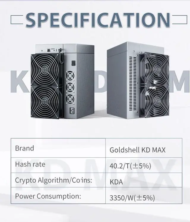 Alt view image 2 of 4 - Genuine KD MAX 40.2T KDA Miner KDA Master High Profile With 3350w Power Supply Inlcuded Original