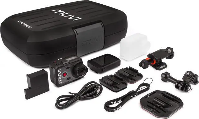 Alt view image 2 of 20 - Veho MUVI K-Series K-2 Pro 4k Wi-Fi Handsfree Camera with 12MP Resolution, LCD Touch Screen and Carry Case, Black (VCC-007-K2PRO)