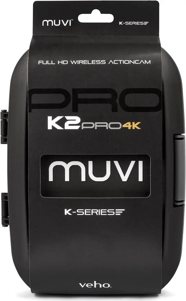 Alt view image 6 of 20 - Veho MUVI K-Series K-2 Pro 4k Wi-Fi Handsfree Camera with 12MP Resolution, LCD Touch Screen and Carry Case, Black (VCC-007-K2PRO)