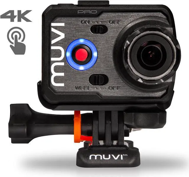 Main image of Veho MUVI K-Series K-2 Pro 4k Wi-Fi Handsfree Camera with 12MP Resolution, LCD Touch Screen and Carry Case, Black (VCC-007-K2PRO)