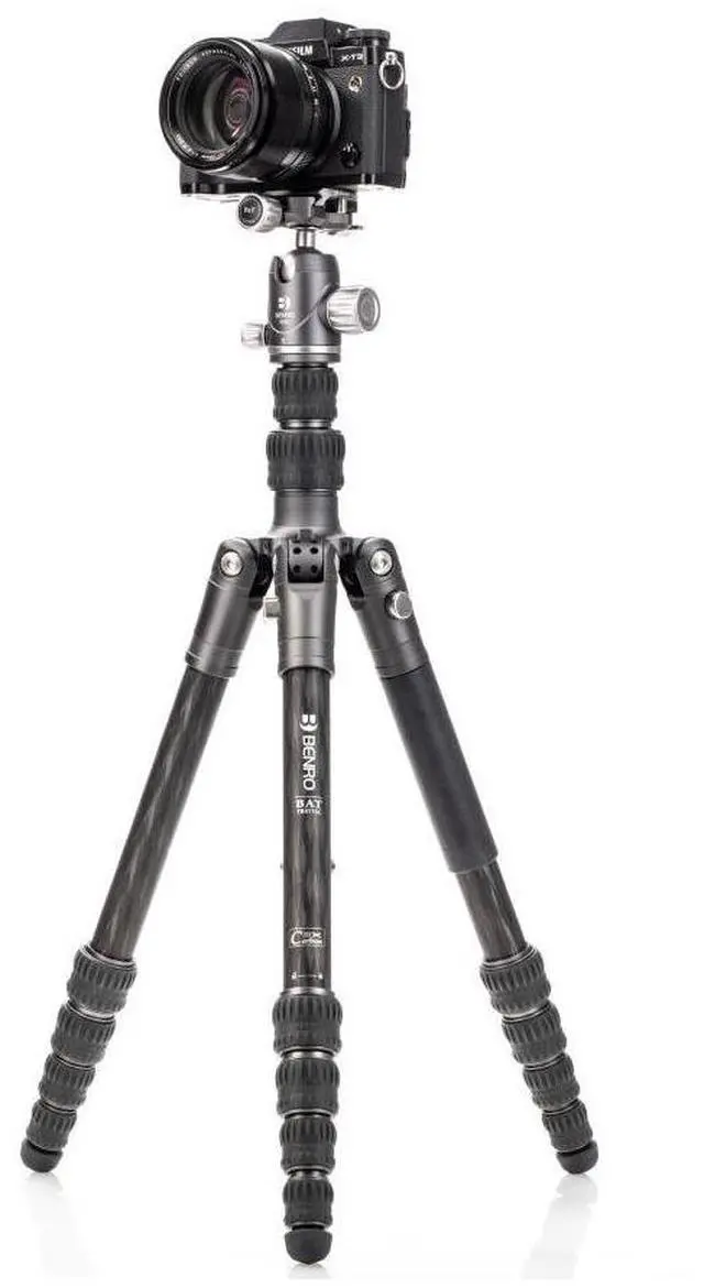 Alt view image 12 of 20 - Benro FBAT15CVX20 Bat #1 Series Carbon Fiber Travel Tripod with VX20 Ball Head (65.2")