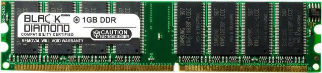 Main image of 1GB RAM Memory for EPoX Socket A (AMD Athlon Duron) Motherboards EP-8K3A+ 184pin PC2700 DDR DIMM 333MHz Black Diamond Memory Module Upgrade