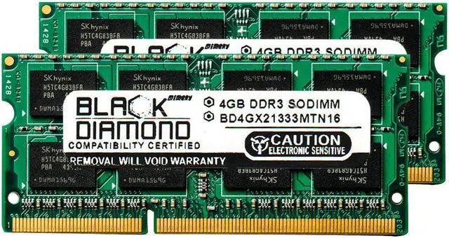 Main image of 8GB Kit(2x4GB) DDR3 1333 (PC3-10600) SODIMM Memory 204-pin (2Rx8)