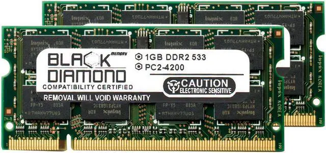 Main image of 2GB Kit (2x1GB) DDR2 533 (PC2-4200) SODIMM Memory 200-pin (2Rx8)