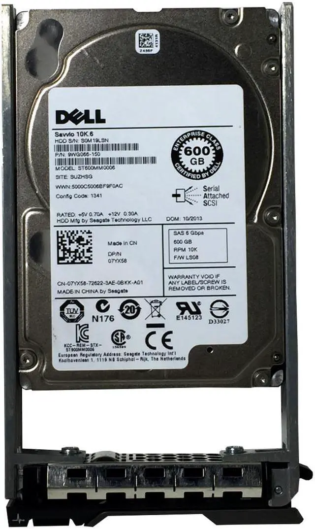 Alt view image 3 of 3 - Dell 600GB SAS 10K 6G 2.5" HDD in Tray ST600MM0006 07YX58 7YX58