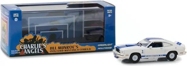 Alt view image 6 of 6 - Greenlight 86516 1 isto 43 1976 Ford Mustang Cobra II Charlies Angels TV Series Diecast Model Car, White
